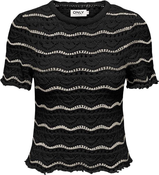 Only ONLANNASOFIA LIFE SS STRIPE O-NECK KNT Haut Femme - Taille XS