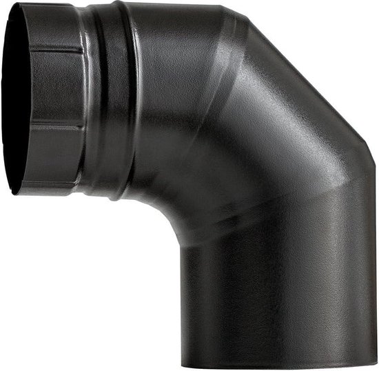 Rookkanaal Pelletkachel - Bocht 30° vast - zwartgeverfd - Tecnovis TEC-Pellet