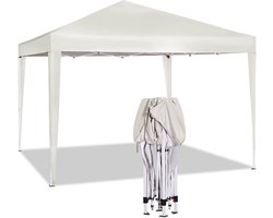 Gazebo Pop-Up Tent - Waterdichte Pagode - Zonbeschermingsluifel - UV- en regenscherm - Eenvoudige installatie - Verstelbare hoogte - 3m x 3m - Beige