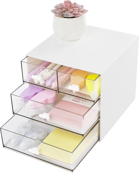 HollyHOME Bureaulades archiefkast met 4 laden, organizer verticale