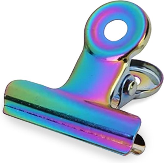 Foto: 10 stuks bulldog clips holographic klein 30 mm papier clip cadeau sluiting