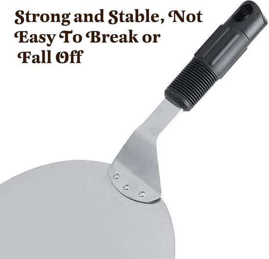 Pelle à pizza en acier inoxydable avec manche en plastique - Pelle à pizza ronde pour la cuisson de la pizza - Pâte à pâtisserie - Gâteau au pain - 235 x 18 cm