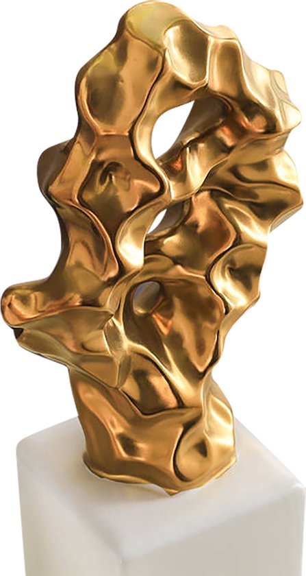 IvoQ Set de statues de Décoration dorées de Luxe – Accessoires de maison élégants pour intérieur moderne