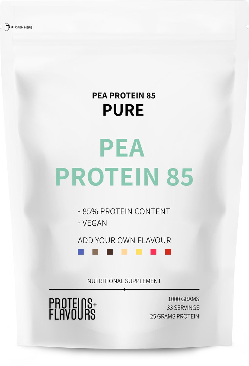 Goedkoopste Proteins Flavours - Pea Protein Isolate - PEA85 Pure Erwten Eiwit Isolaat - Vegan-Instant Eiwitpoeder zonder smaak - 1000 gram