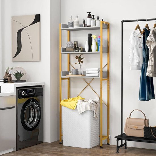 Toiletplank, 3-traps Opslag Over Het Toilet Rek Badkamer Ruimte Saver Organisator Vrijstaande Boven Toilet Met Toiletpapierhouder En Haak