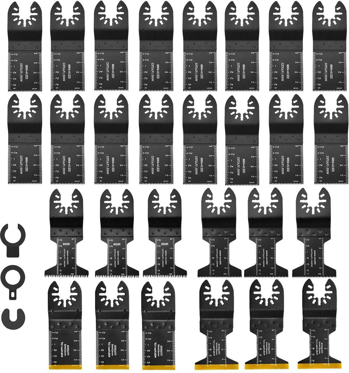 31 Stuks Oscillerende Zaagbladset voor Hout Kunststof Metaal Multitool Accessoireset Inclusief 6 Titanium Zaagbladen oscillerende zaagbladen