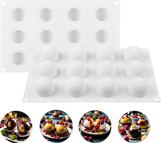 Foto: Lynn s siliconen bakvorm 12 ronde holtes van 4cm voor bollen spheres mousse gebak chocolade pudding zeep brownie ijsblokjes etc geschikt voor o a oven koelkast vriezer magnetron