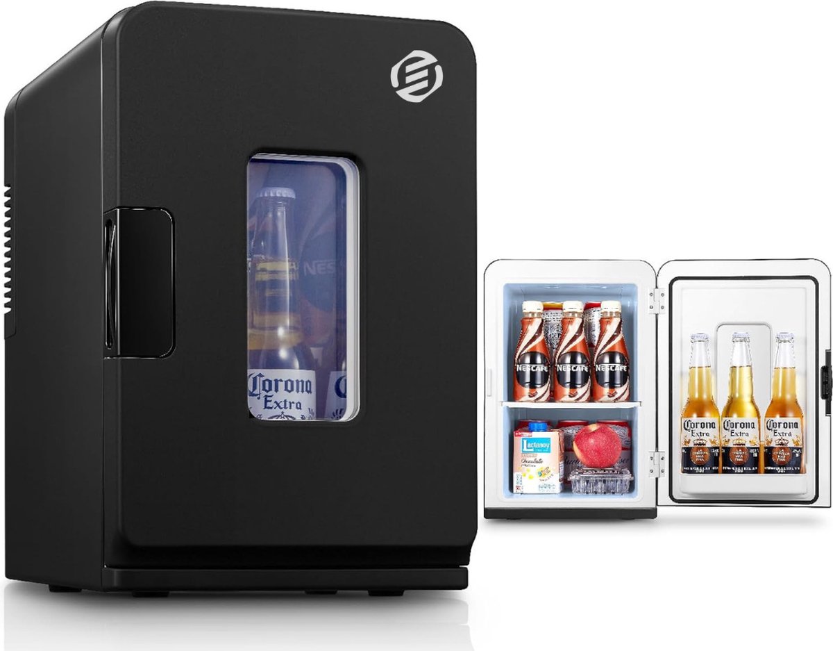 Equivera Mini Fridge - Fridge - Mini Fridge for Drinks - Mini Fridge Eten En Drinken - Mini Koelkast - Mini Koelkasten - Minikoelkast - Koelkastje -