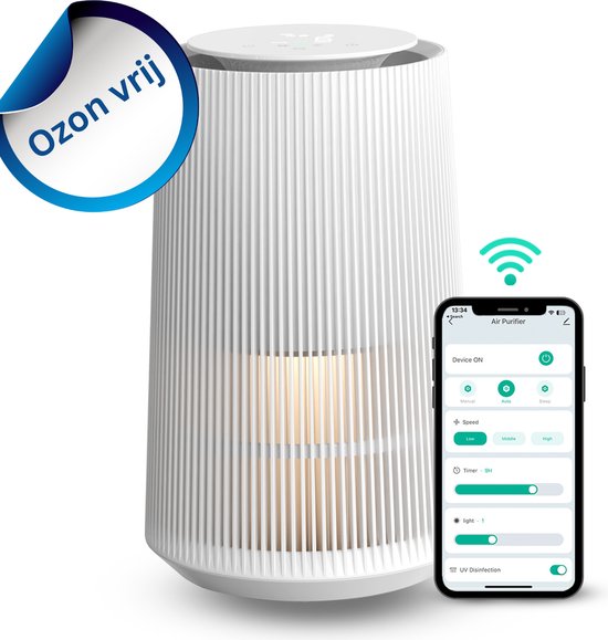 Luchtreiniger WINIX 5300-2 met H13 HEPA-luchtfilter tegen allergieën, stof, pollen, dierenharen, luchtkwaliteitsfeedback en automodus, Air Purifier CADR 390 m³/h voor 99 m³