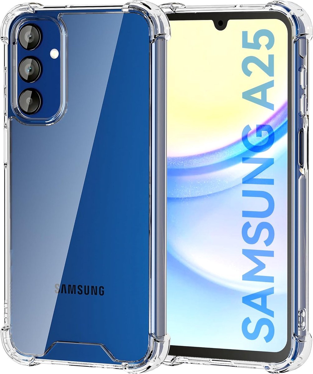 Hoesje geschikt voor Samsung A25 5G Transparant Doorzichtig Hoesje ShockProof - Siliconen Shock Proof Hardcase hoesje geschikt voor Samsung A25 - Bescherming geschikt voor Samsung A25 5G Hoesje Shockproof - Kristal Helder