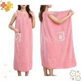 Badkamer Wearable Badjas Handdoek Jurk Vrouwen Douche