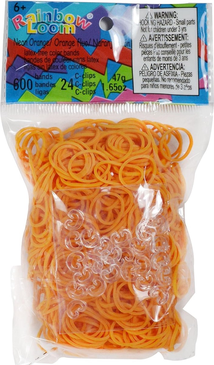 Rainbow Loom Neon Orange Opaque 600 stuks