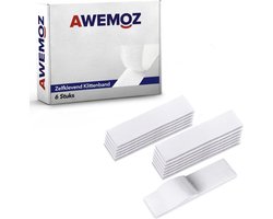 AWEMOZ Klittenband Zelfklevend 6 stuks - 10 cm Lang x 3 cm Breed - Witte Velcro - Klussen - Velcro Tape