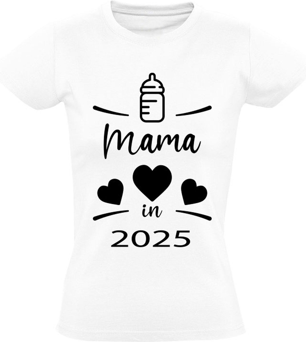 Mama in 2025 Dames T-shirt - moeder - bekend maken - zwanger - kindje - baby - in verwachting - zwangerschap