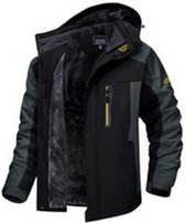 Heren Winter Waterdicht Winddicht Winterjack Warme Fleece Voering Ski Regenjas met Capuchon