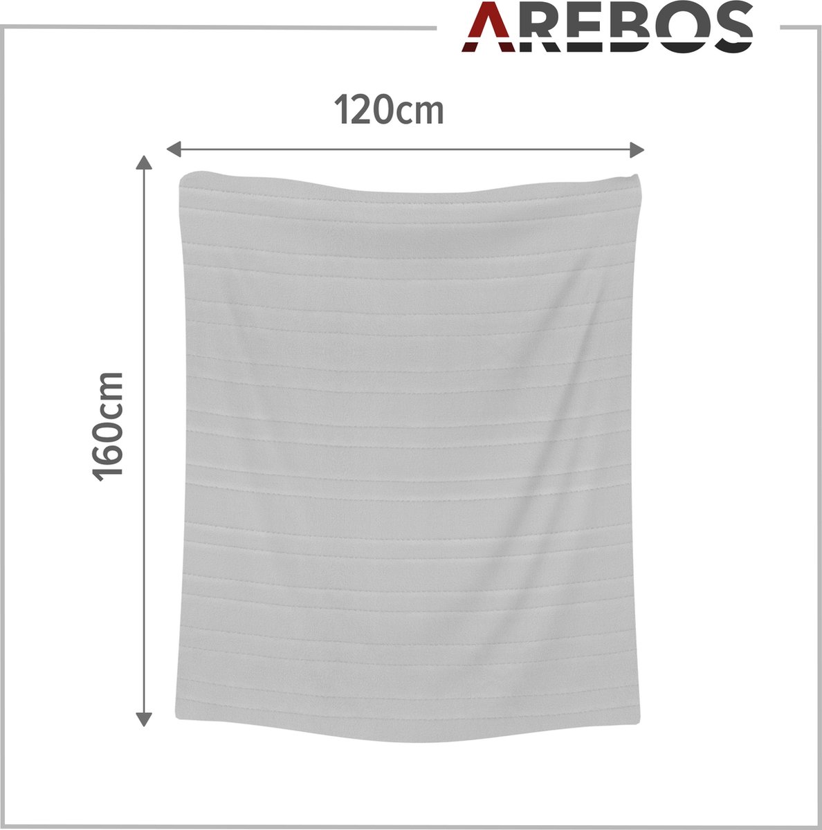 Afbeelding 3 van AREBOS elektrische deken Elektrische verwarmde onderdeken knuffeldoek 160 × 120 cm Bordeaux