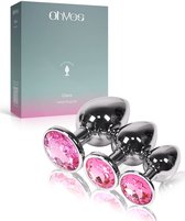 Metalen Buttplugs voor mannen en vrouwen - Buttplug Set 3-Delig - Anal & Butt Plug - Roze