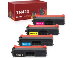 weCare Geschikt voor Brother TN-423 / 423 Toner cartridges - Multipack 4 Toners - Geschikt voor Brother DCP-L8410 - HL-L8260CDW - HL-8360DW - MFC-L8900CDW