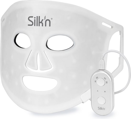 Silk'n masque visage LED - LED Face Mask 100 - 2024 Edition - Masque lumineux pour le collagène, anti-rides et anti-âge - Sans fil pour 130 minutes - Blanc