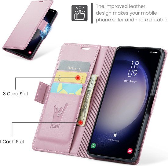 Hoesje geschikt voor Samsung Galaxy A55 - HyperCase Book Cover Kunstleer Rose
