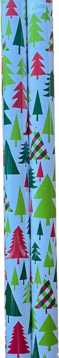 FESTIVE GIFTS Inpakpapier - Cadeaupapier - 200 x 70cm - 2 rollen - Kerst - Luxe Cadeauverpakking - Kleurrijk