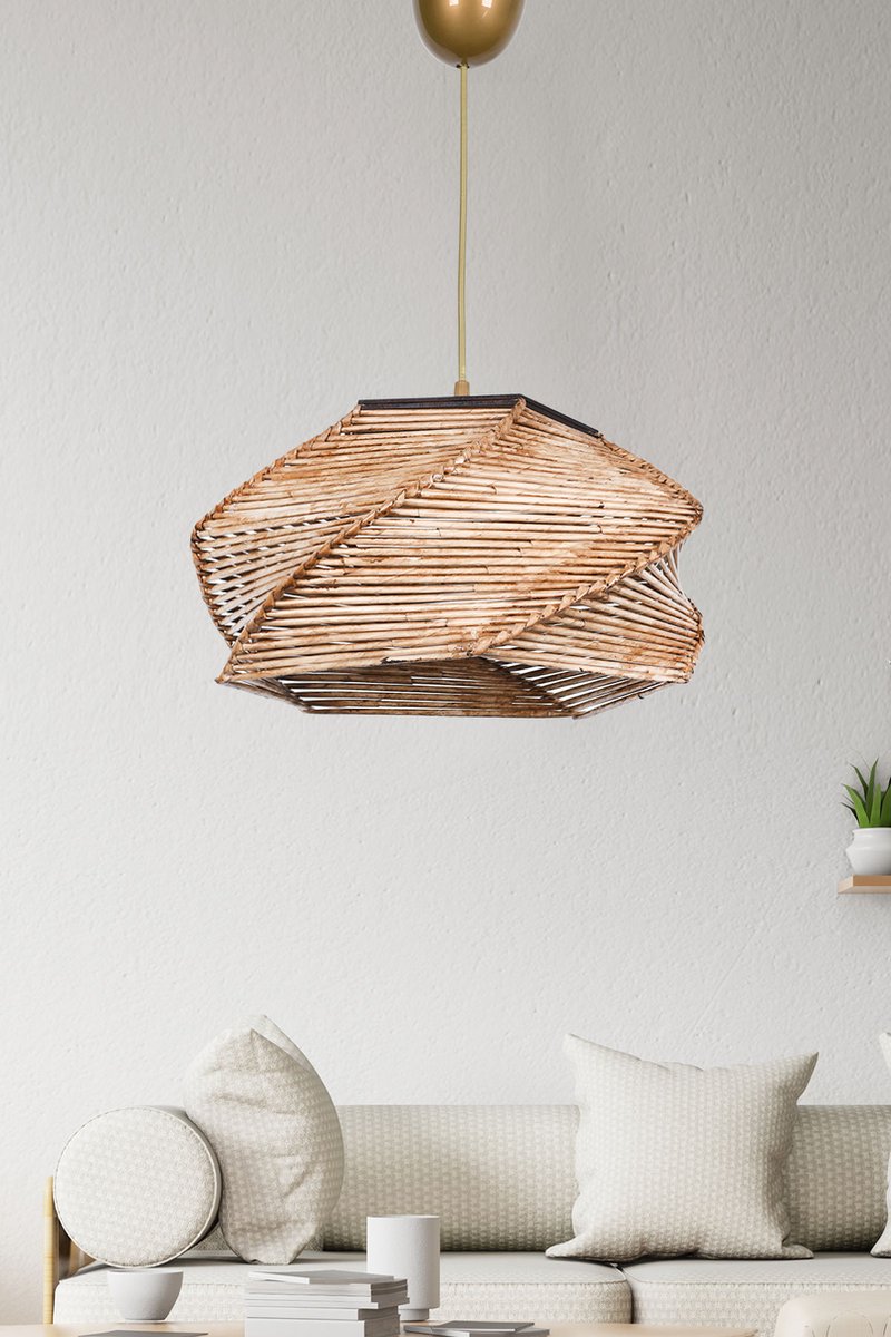 Asir - Kroonluchter - Natuurlijk - 65 x 36 x 36 cm