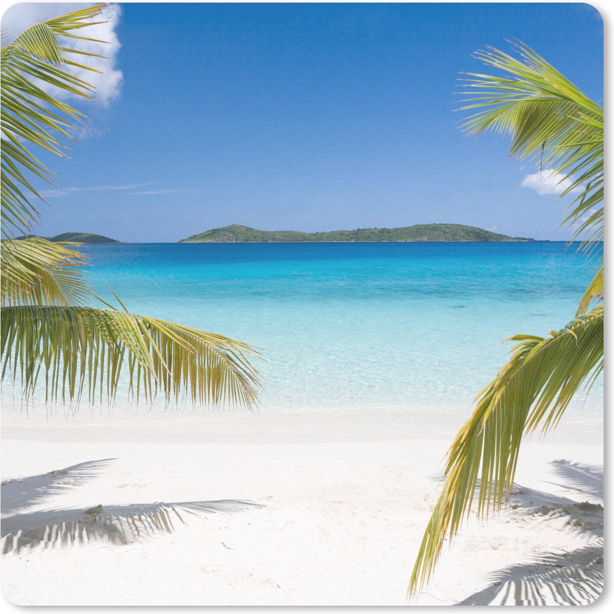 Muismat 30x30 cm - Mousepad Strand - Palmen - Tropisch - Muismatten
