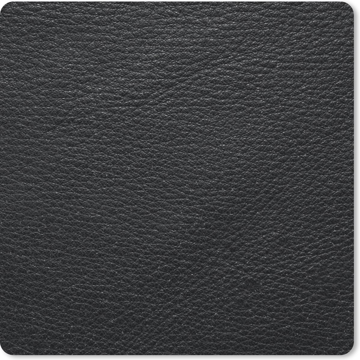 Muismat 20x20 cm - Mousepad Leer - Lederlook - Zwart - Grijs - Print - Muismatten