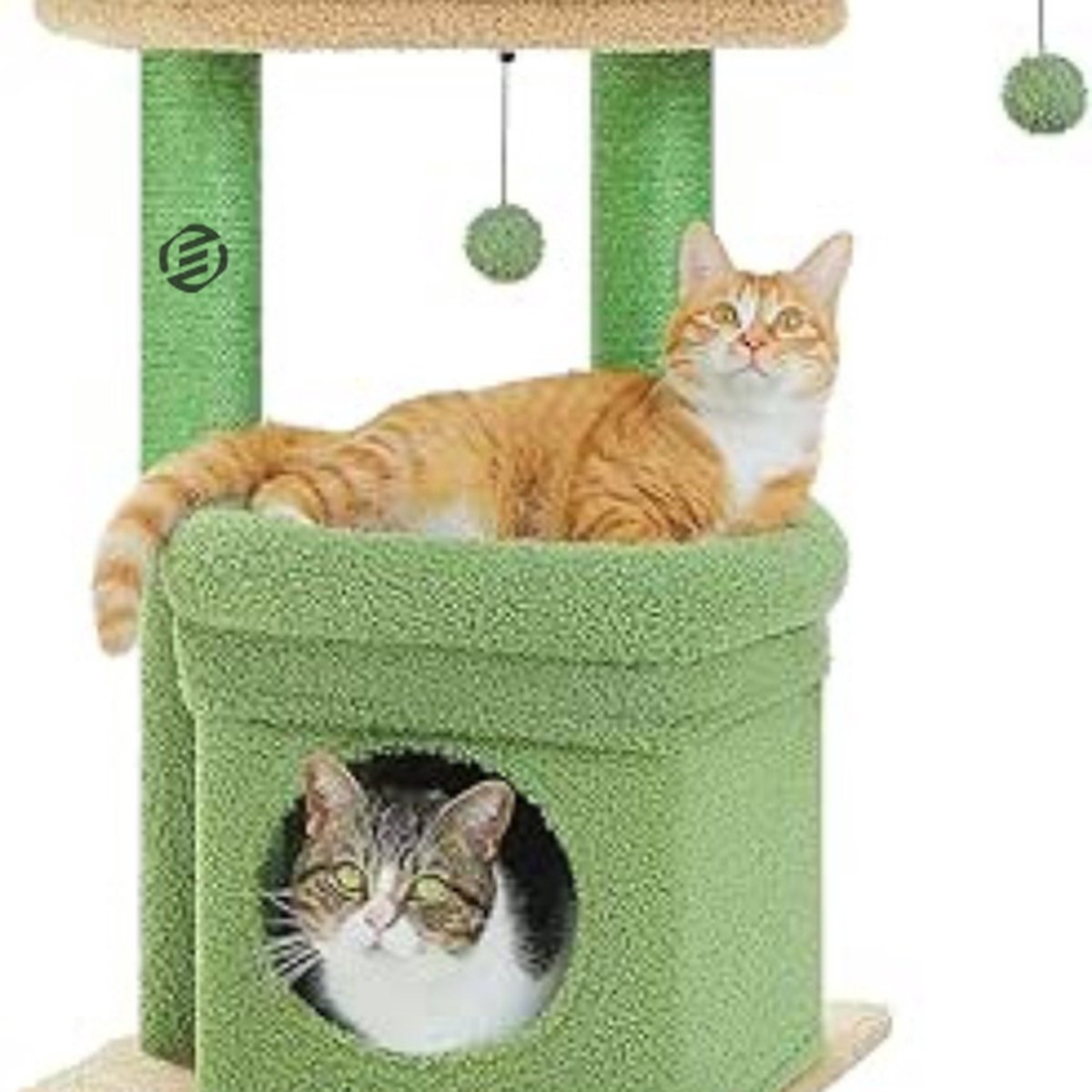 Equivera Kattenpaal met Slaapplek – Kattenpaal – Kattentoren – Krabpaal voor Katten – Kattenbed