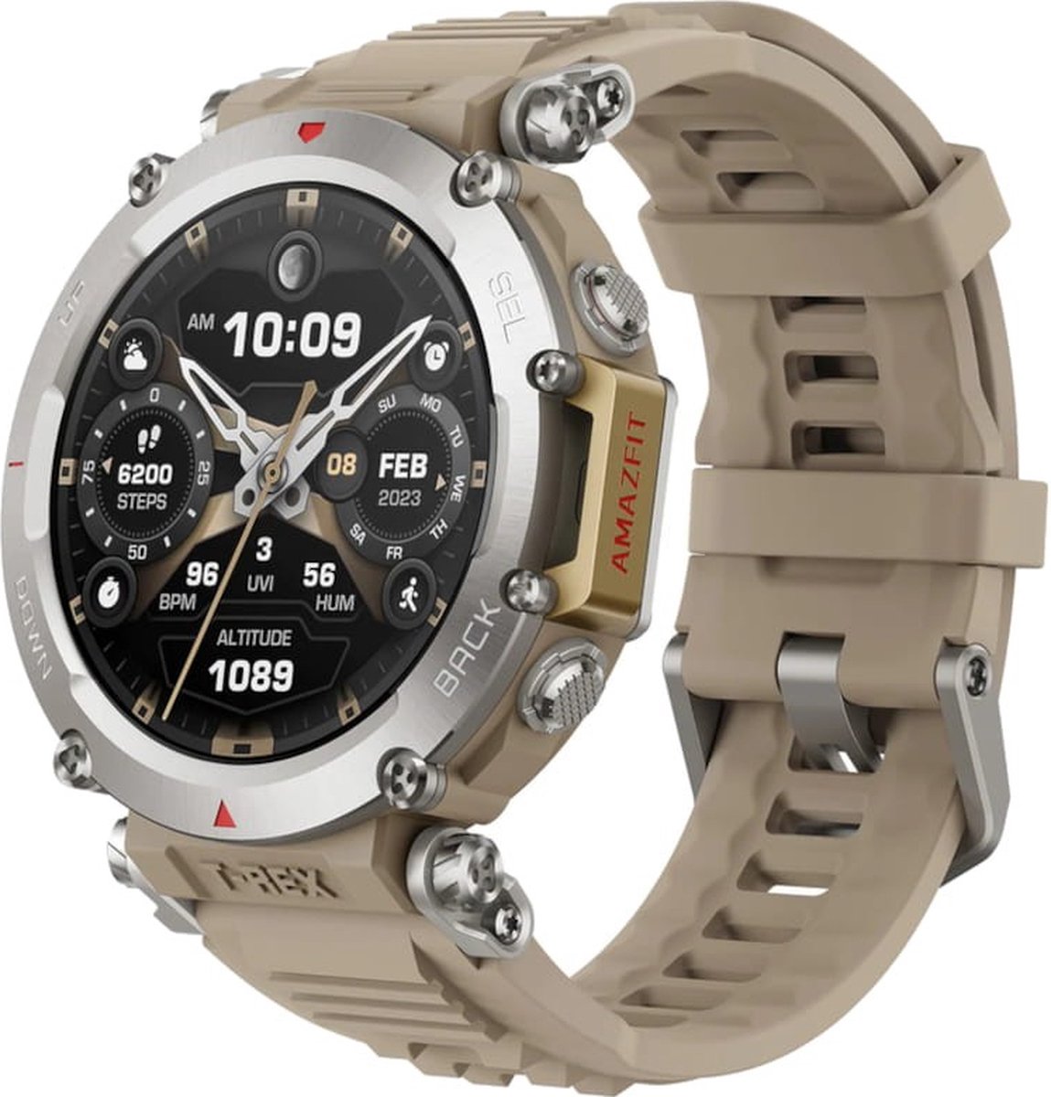 Amazfit T-Rex Ultra Outdoor Smartwatch, dual-band GPS, route-import en 6 navigatie, vrijduikondersteuning en 10 ATM waterdichtheid, -30 °C ultralage temperatuur werking in militaire kwaliteit
