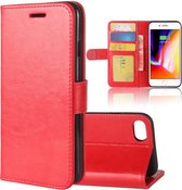 Étui compatible avec Apple iPhone 7 et iPhone 8, bibliothèque 3 en 1, rouge