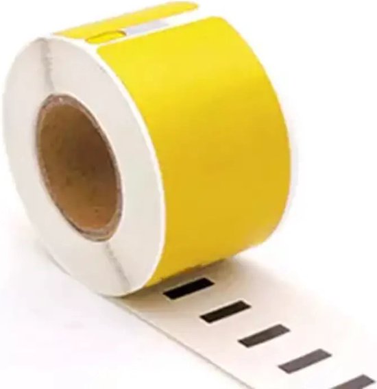 Tape d'étiquettes adapté à Dymo 99012 | 89x36mm | S0722400 - Jaune - 260 Étiquettes par rouleau - 1 rouleau - Convient pour : 310 320 330 400 400 Turbo 400 Duo 450 450 Turbo 450 Twin Turbo 450 Duo 4XL sans fil
