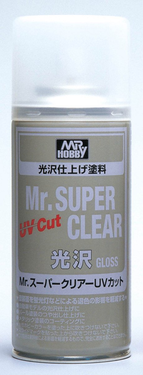Mr. Hobby Hobbyverf - Clear B-522 UV Cut - Glanzend - Vernis Spray - 170ml Verf spuitbus - 170 ml