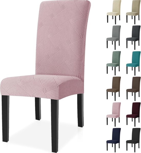 YSTELLAA Stretch Stoelhoes Eetstoelhoezen 6 Stuks, Universele Stoelhoezen Moderne, Elastische Stoelbeschermer Verwijderbare Wasbare voor Eetkamer,Hotel,Banket,Bruiloft,Feest, Blauw