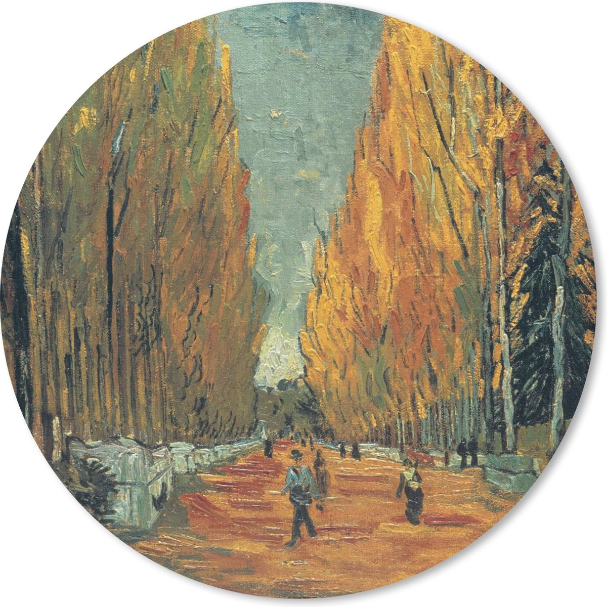 Muismat rond 30x30 cm - Mousepad Elysische velden - Vincent van Gogh - Ronde muismatten