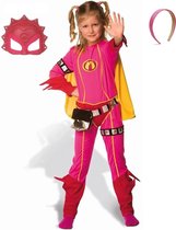 Mega Mindy Pak, Masker - Carnavalskleding - verkleedpak, kostuum - 6-8 jaar + haarband + masker