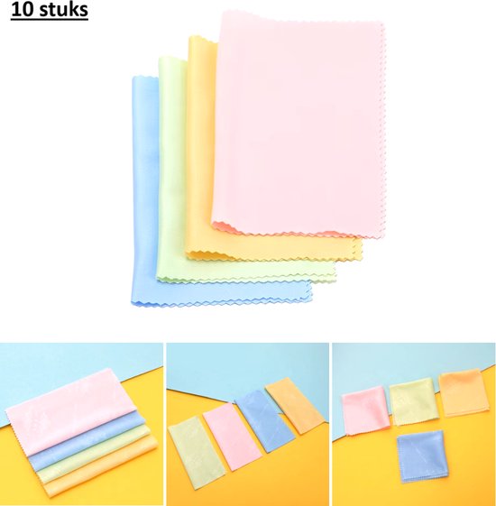 Brillendoekjes | 10 Stuks | Microvezel | Brilpoetsdoekjes | Roze