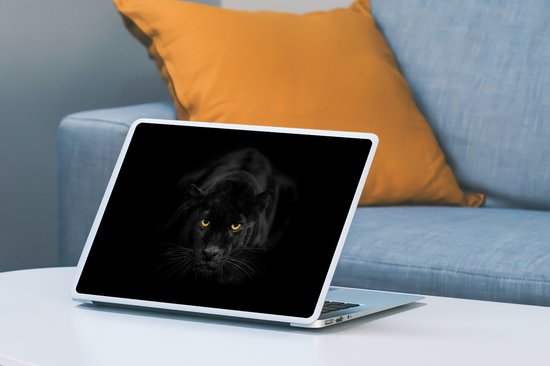 Sticker pour ordinateur portable - 12,3 pouces - Léopard - Yeux - Zwart