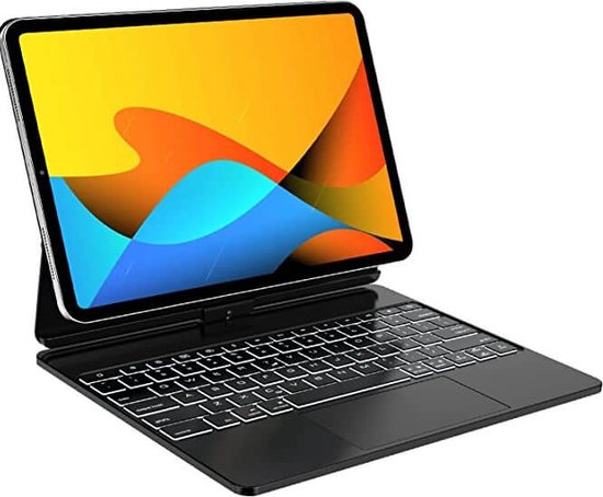 Coque Clavier pour iPad Air 13 (M2) 2024, AZERTY Français Trackpad Clavier rétroéclairé 7 Couleurs - Étui iPad Air 13 Pouces, Noir - Informatique