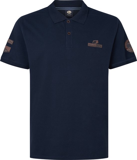 Petrol Industries - Heren Plus Size Artwork Polo Seagull - Blauw - Maat 3XL