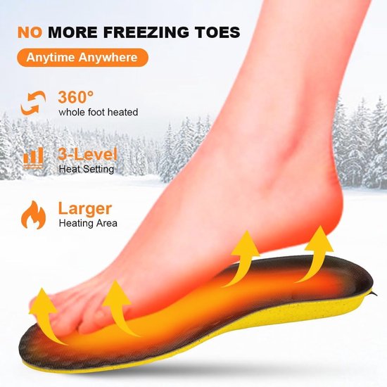 Semelles chauffantes avec télécommande - Semelles thermostatiques rechargeables pour hommes et femmes