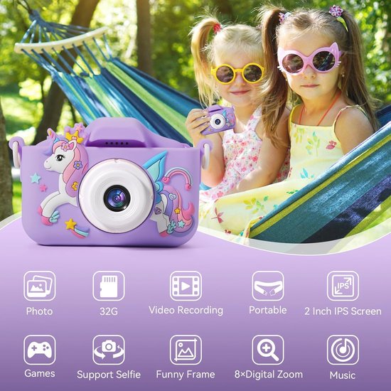 Appareil photo numérique pour enfants Happy Child® avec carte SD de 32 Go - Appareil
