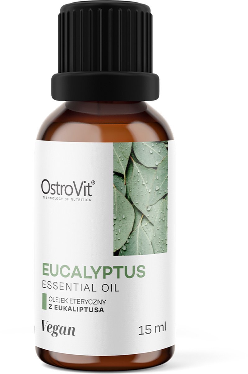 Goedkoopste OstroVit Eucalyptus Essential Oil 15 ml - Eucalyptus Essentiële Olie - 15 ml - VEGAN - Geschikt voor Consumeren, baden, massage, sauna, aromatisatie en Aromatherapie!