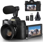 Bol.com NBD® Digitale Camera - Digitale Camera Met Externe Microfoon - Foto Camera - Camera - Fotocamera - Digitale Camera Compa... aanbieding