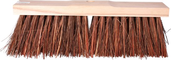 Harde straatbezem/buitenbezem kop Piassava 40 cm van hout - Schoonmaken - Bezems van Talen Tools — afbeelding 3