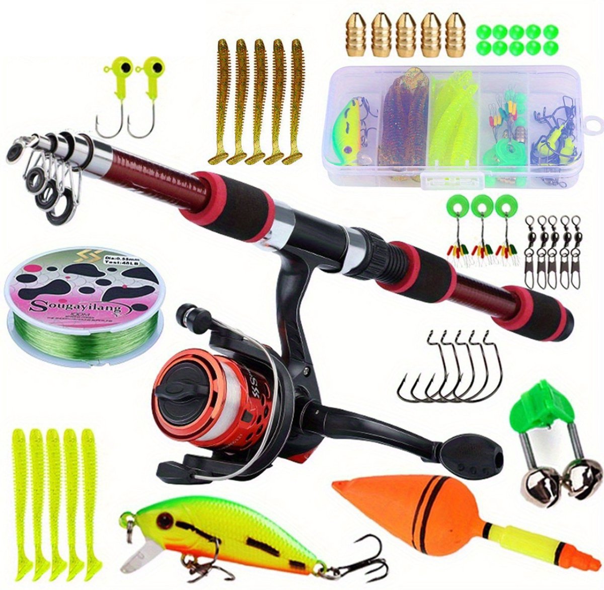 Nivard Visspullen - Viskoffer - Tacklebox - Kunstaas - Vis Accessoires - Hengelsport - Spullen - Roofvis - Karper - Snoek - Vishengel - Rood