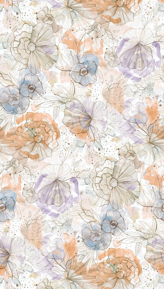 AQUAREL BLOEMEN FOTOBEHANG | Herhaalbaar Patroon - 1,59 x 2,80 meter - A.S. Création Aquarell Dreams
