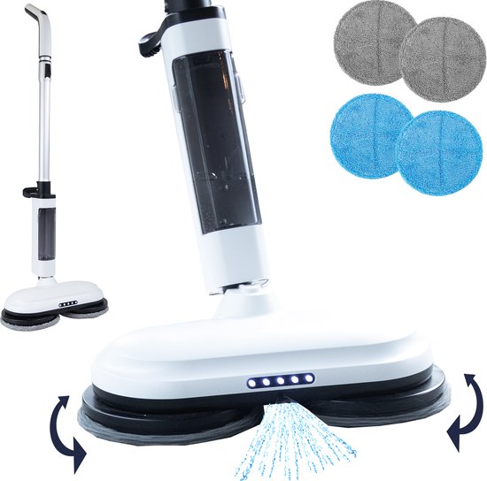 CleanRite Elektrische Dweil - Dweilsysteem Elektrisch - Dweilrobot Draadloos - Vloerwisser - 65W
