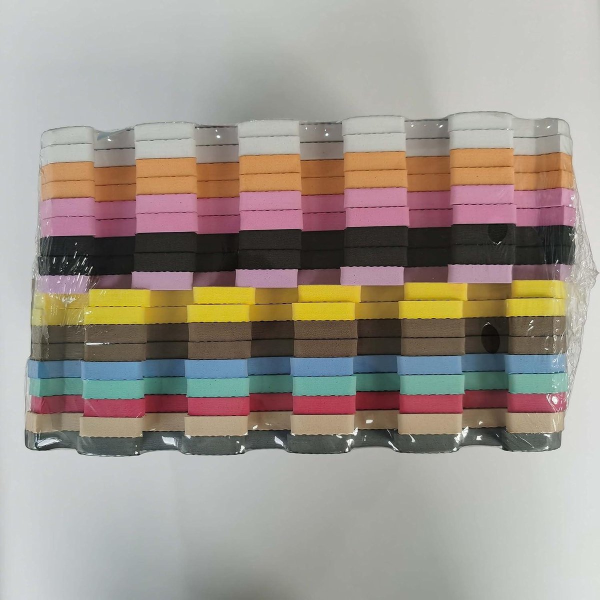 qqpp Speelmat, zacht, EVA-schuim, voor baby's, voor op de grond, puzzelstukken, stapelbaar, opvouwbaar, 18 tegels (30 x 30 x 1 cm), wit, blauw, grijs QQC-AGLb18N