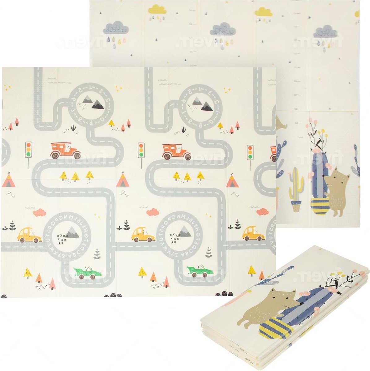 Gewatteerde opvouwbare babymat van EVA-rubber 18-15 x 2 m Babytapijt voor kinderen